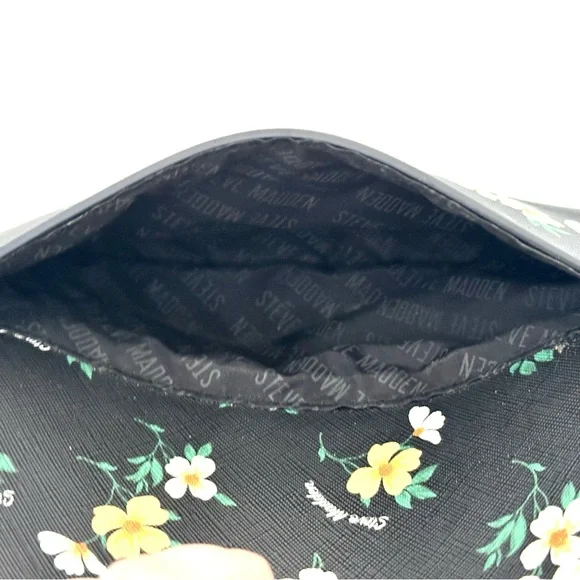Steve Madden Blexi Structured Crossbody Bag in Black Floral Pattern - Picture 11 of 15